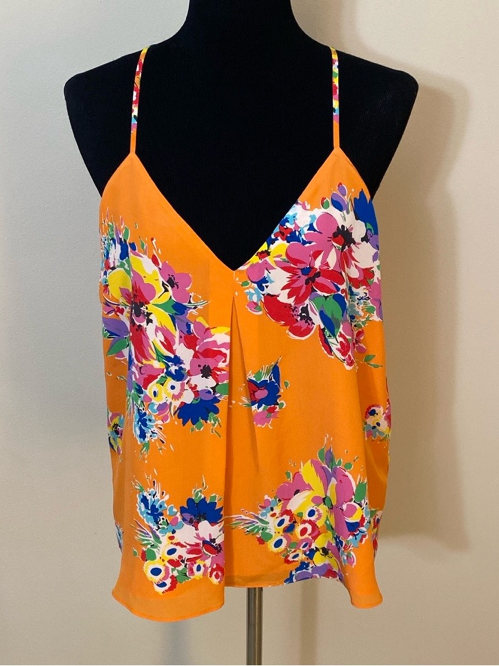 Polo by Ralph Lauren Orange Floral Satin Camisole